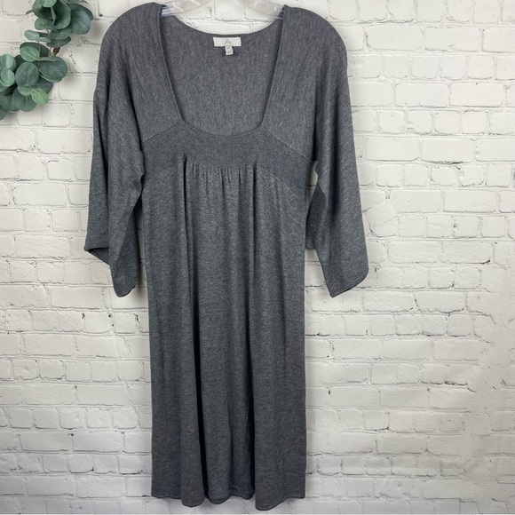 JOIE Gray Lightweight Cashmere Wool 3/4 Sleeve Sweater Dress size M - Picture 1 of 6